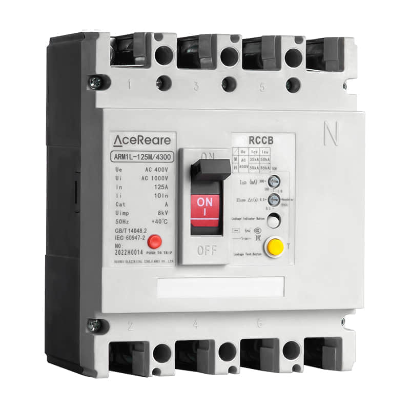 Molded case circuit breaker with residual leakage protection